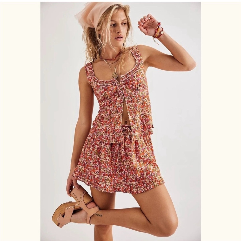 Free People Ella Printed Set Size M NWT